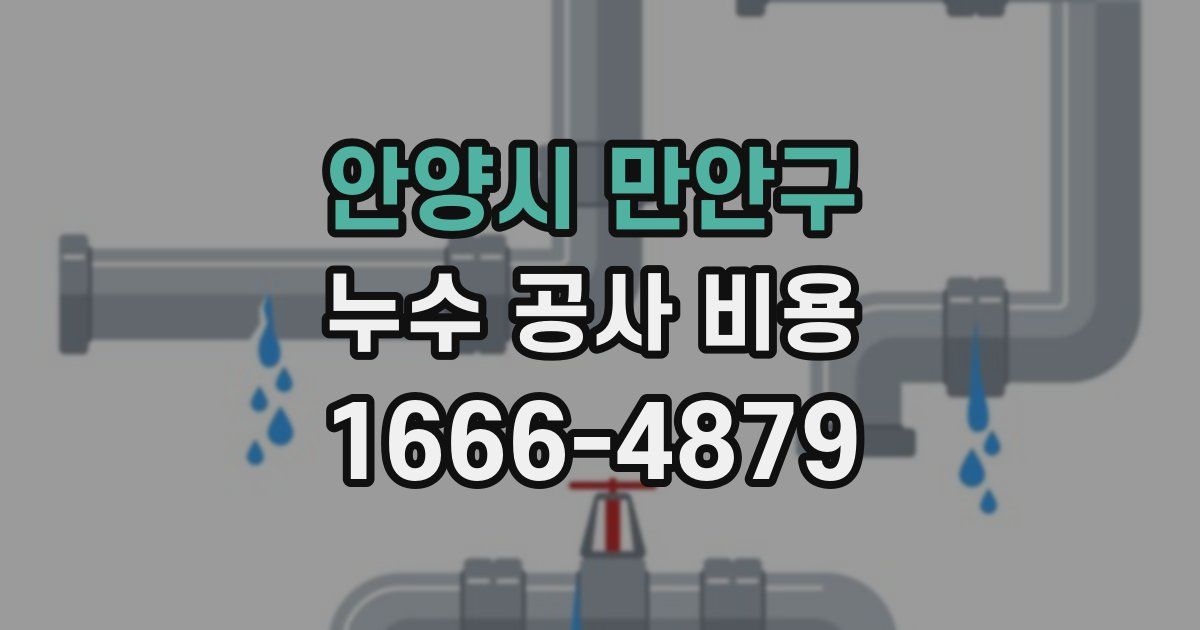 안양시 만안구 누수 공사 비용
