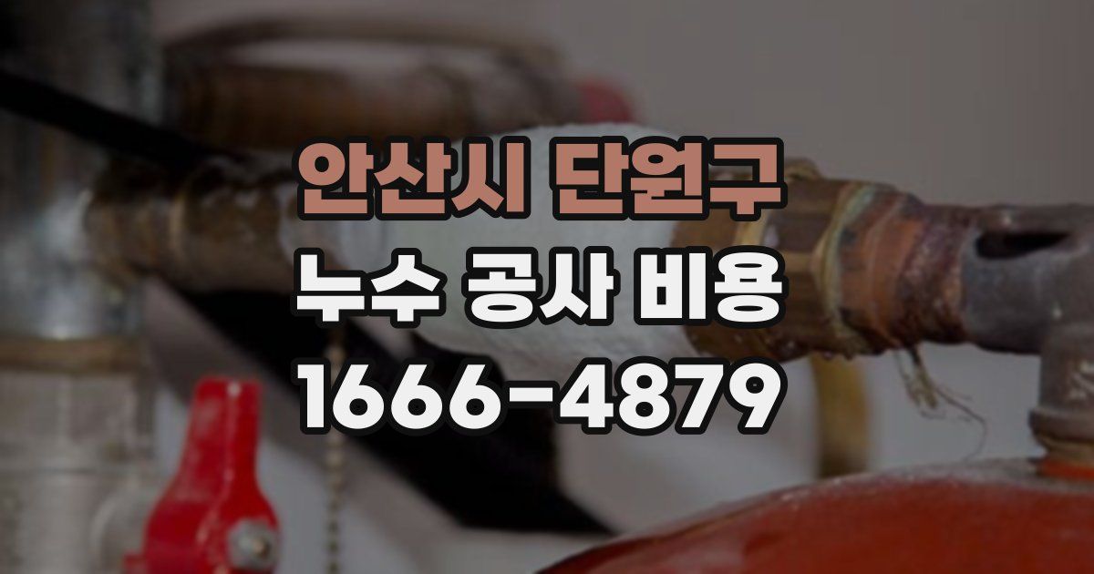 안산시 단원구 누수 공사 비용