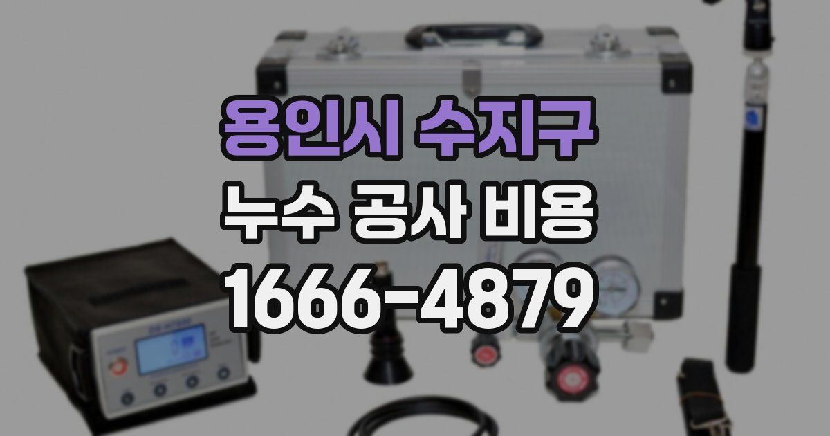 용인시 수지구 누수 공사 비용
