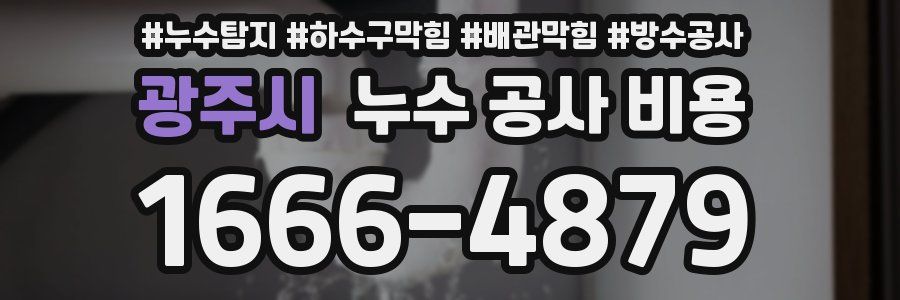 광주시 누수 공사 비용