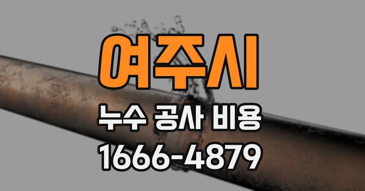 여주시 누수 공사 비용