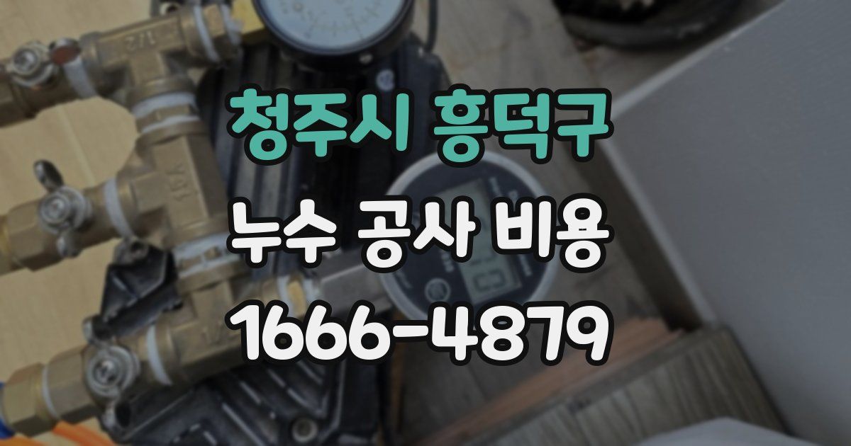 청주시 흥덕구 누수 공사 비용