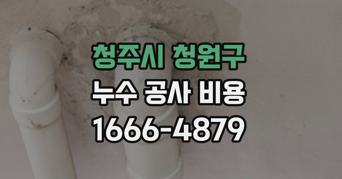 청주시 청원구 누수 공사 비용