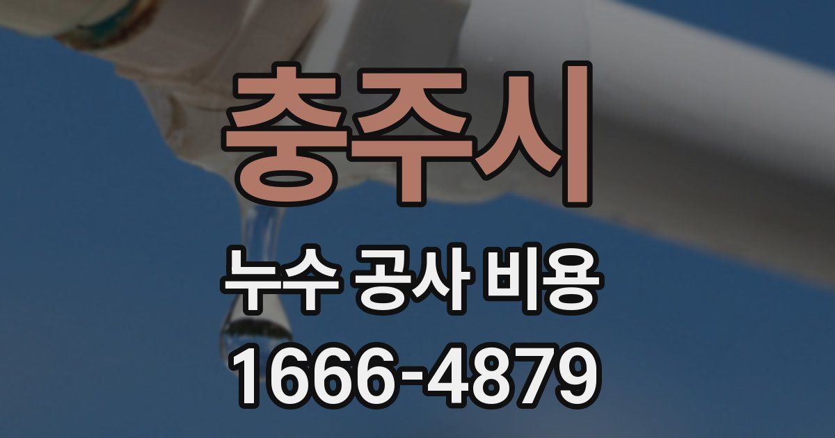 충주시 누수 공사 비용
