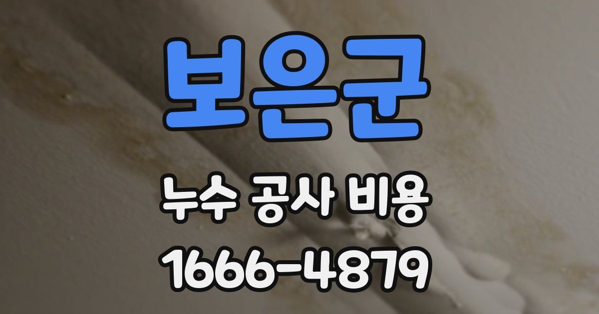 보은군 누수 공사 비용