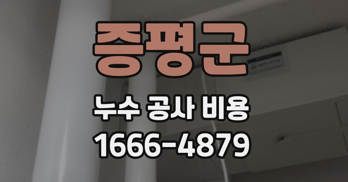 증평군 누수 공사 비용