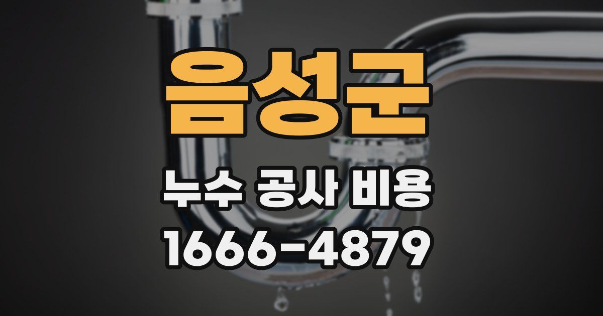 음성군 누수 공사 비용
