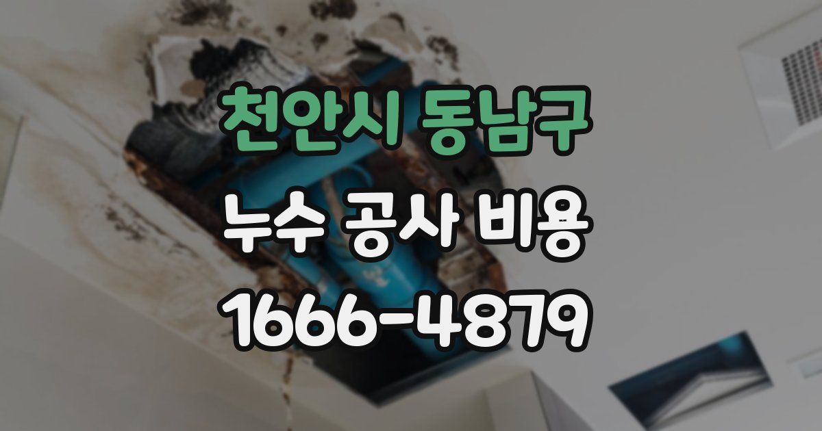 천안시 동남구 누수 공사 비용
