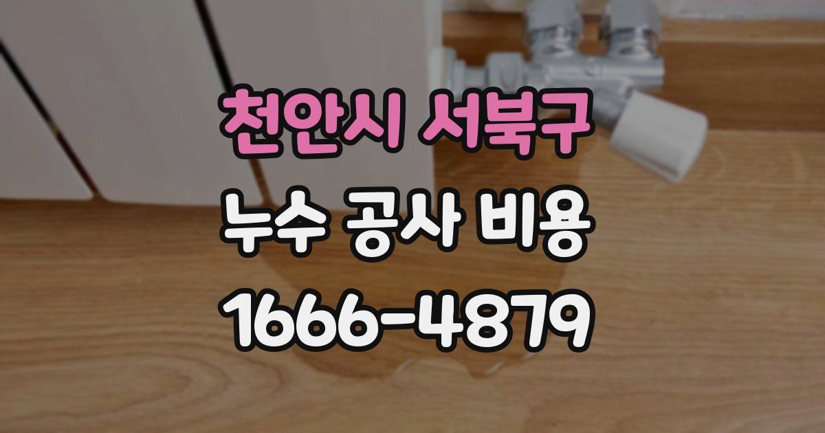 천안시 서북구 누수 공사 비용
