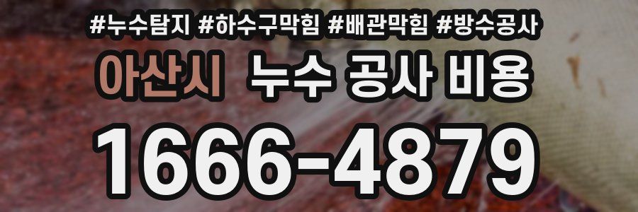 아산시 누수 공사 비용