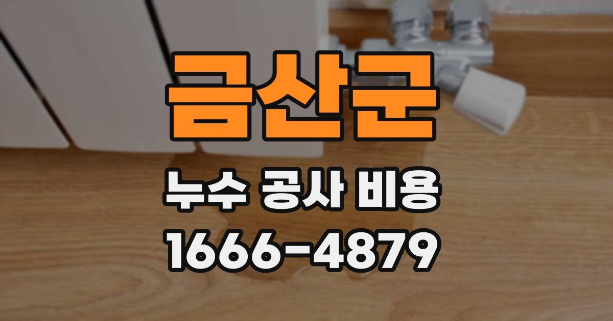 금산군 누수 공사 비용