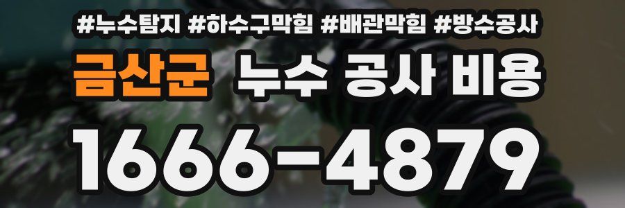 금산군 누수 공사 비용