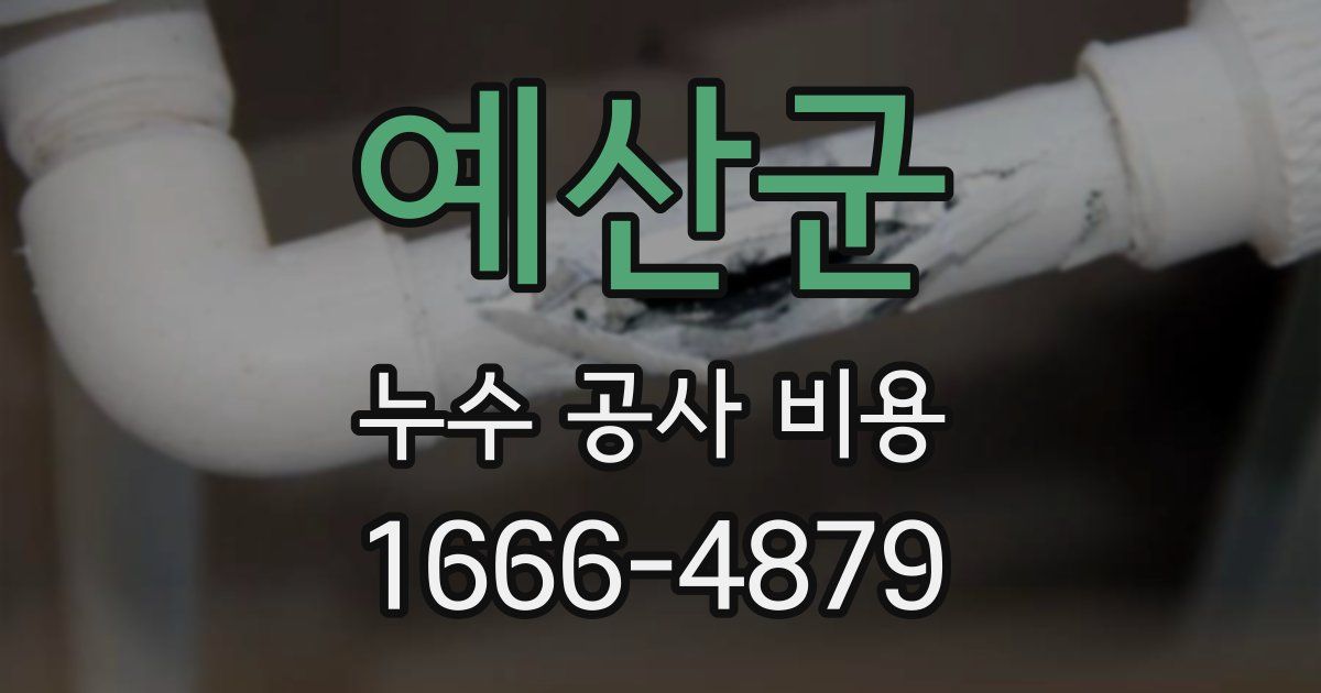예산군 누수 공사 비용
