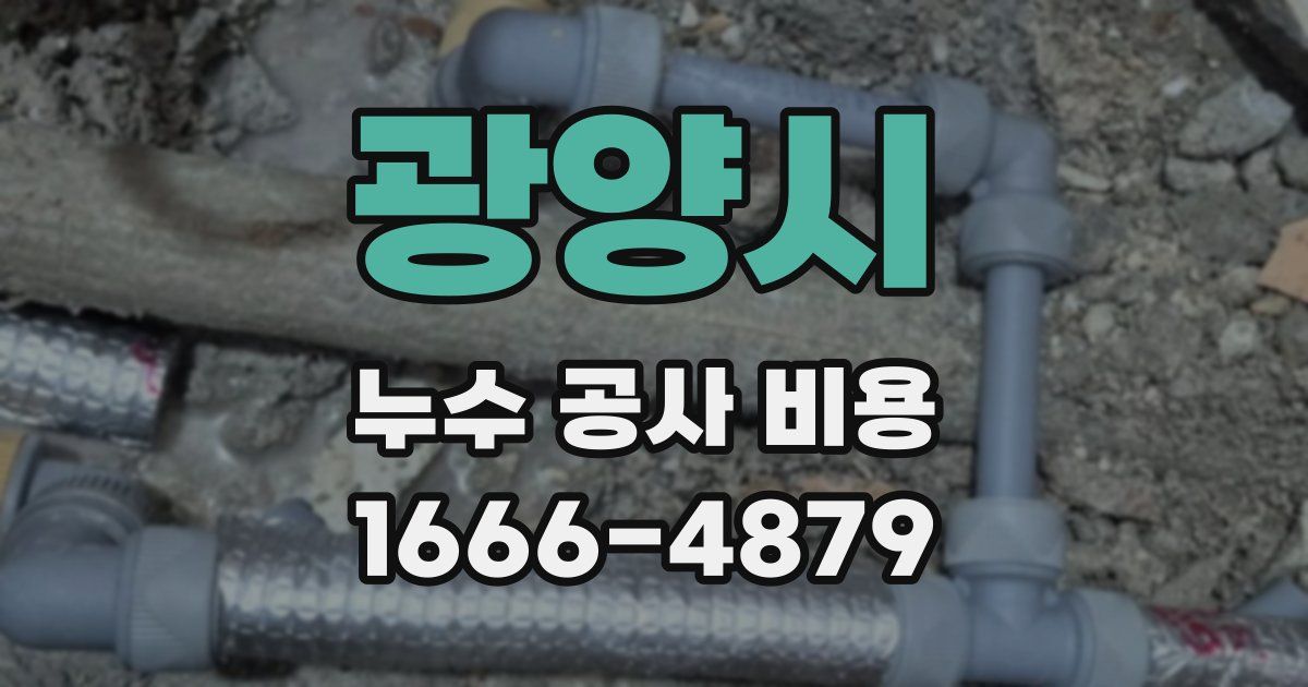 광양시 누수 공사 비용
