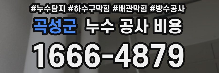 곡성군 누수 공사 비용