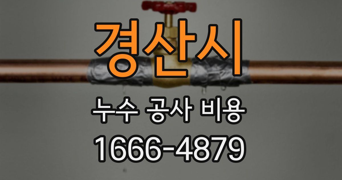 경산시 누수 공사 비용