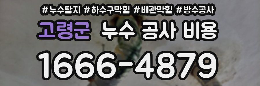 고령군 누수 공사 비용