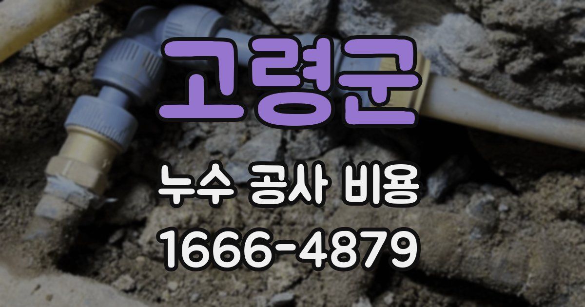 고령군 누수 공사 비용