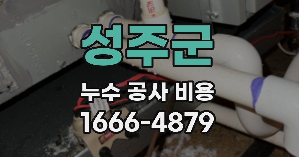성주군 누수 공사 비용