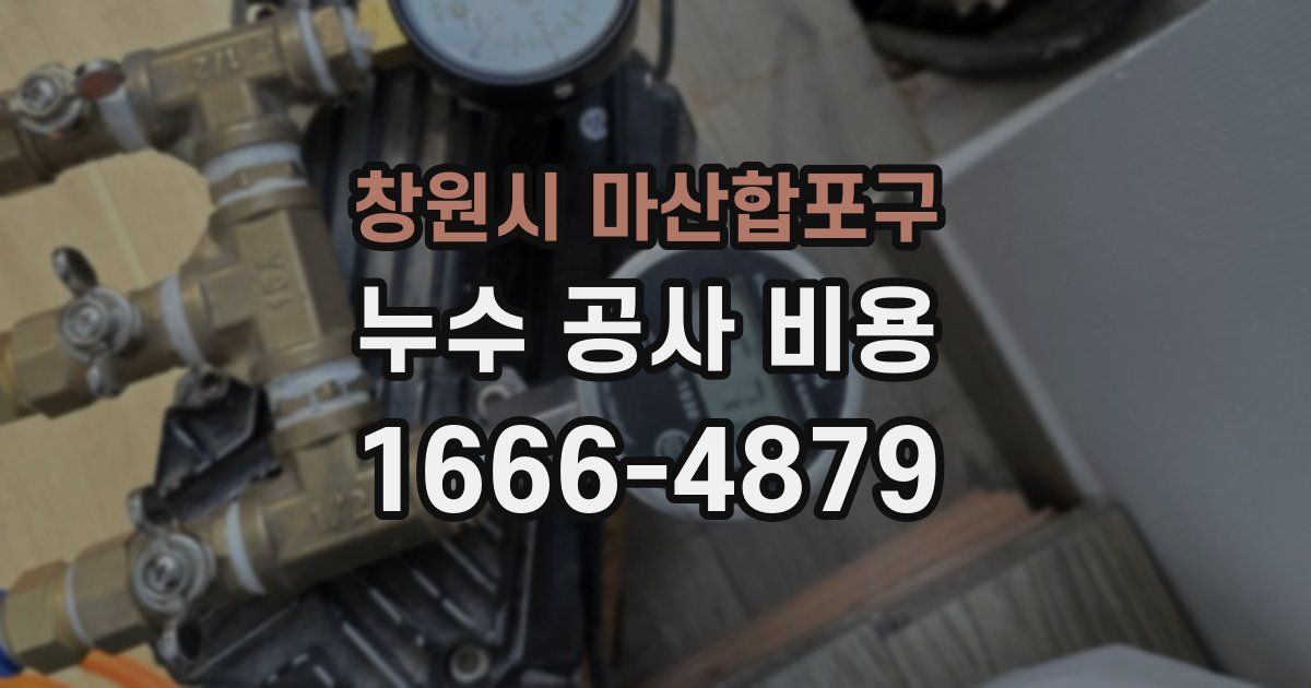 창원시 마산합포구 누수 공사 비용