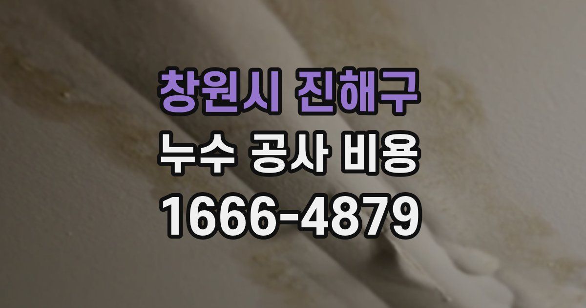 창원시 진해구 누수 공사 비용