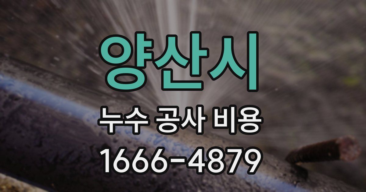 양산시 누수 공사 비용