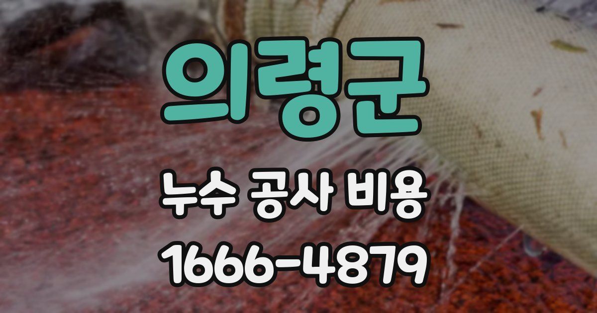 의령군 누수 공사 비용