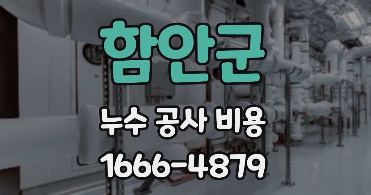 함안군 누수 공사 비용