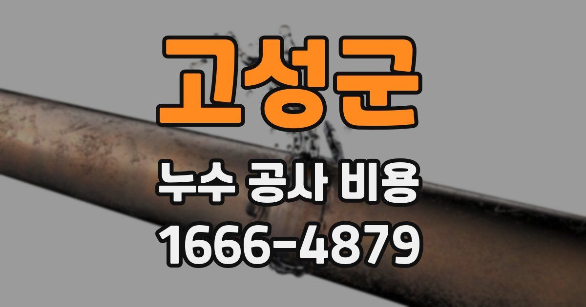 고성군 누수 공사 비용