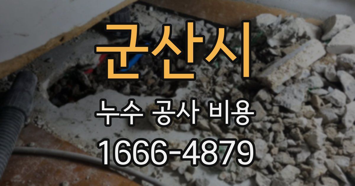 군산시 누수 공사 비용
