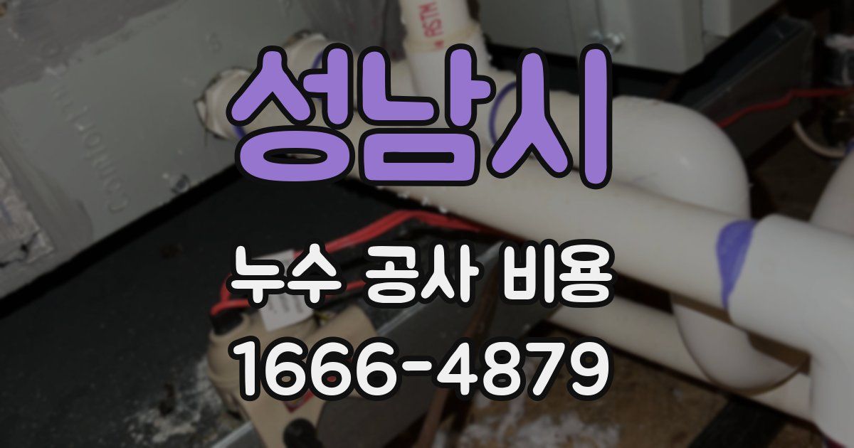 성남시 누수 공사 비용