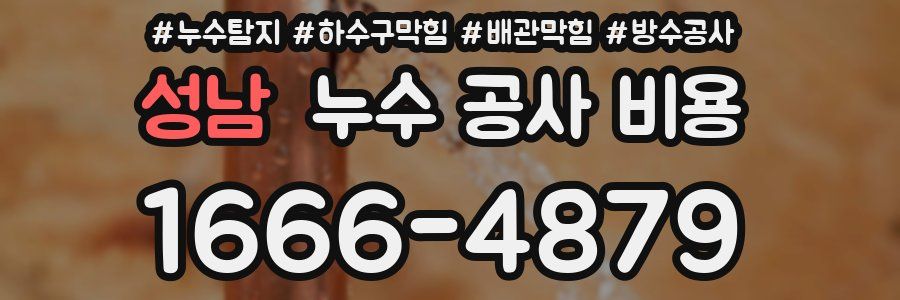 성남 누수 공사 비용