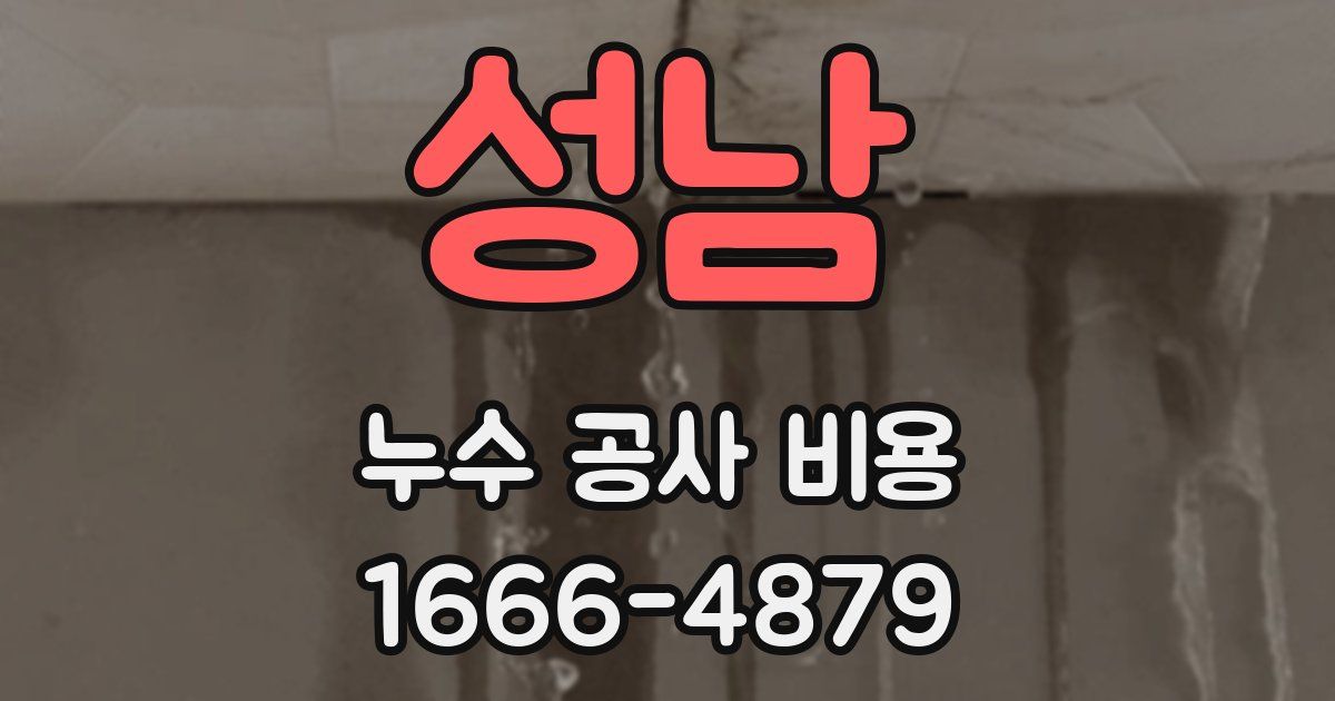 성남 누수 공사 비용