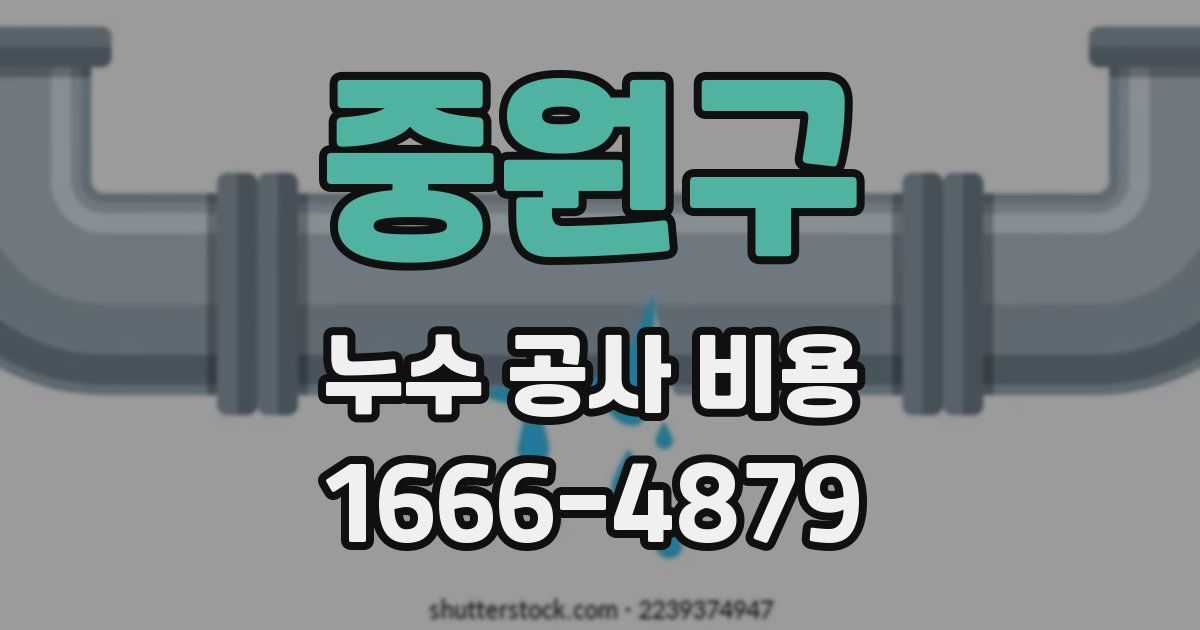 중원구 누수 공사 비용