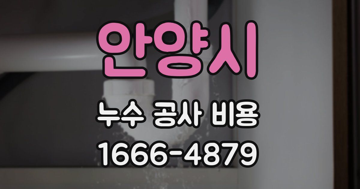 안양시 누수 공사 비용
