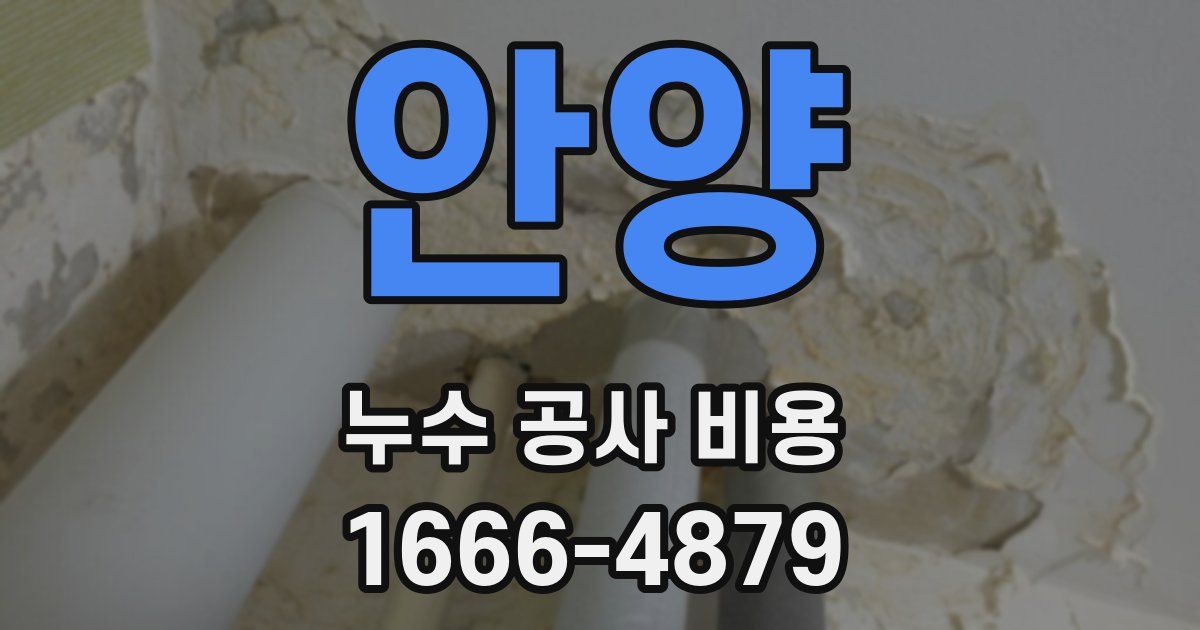 안양 누수 공사 비용