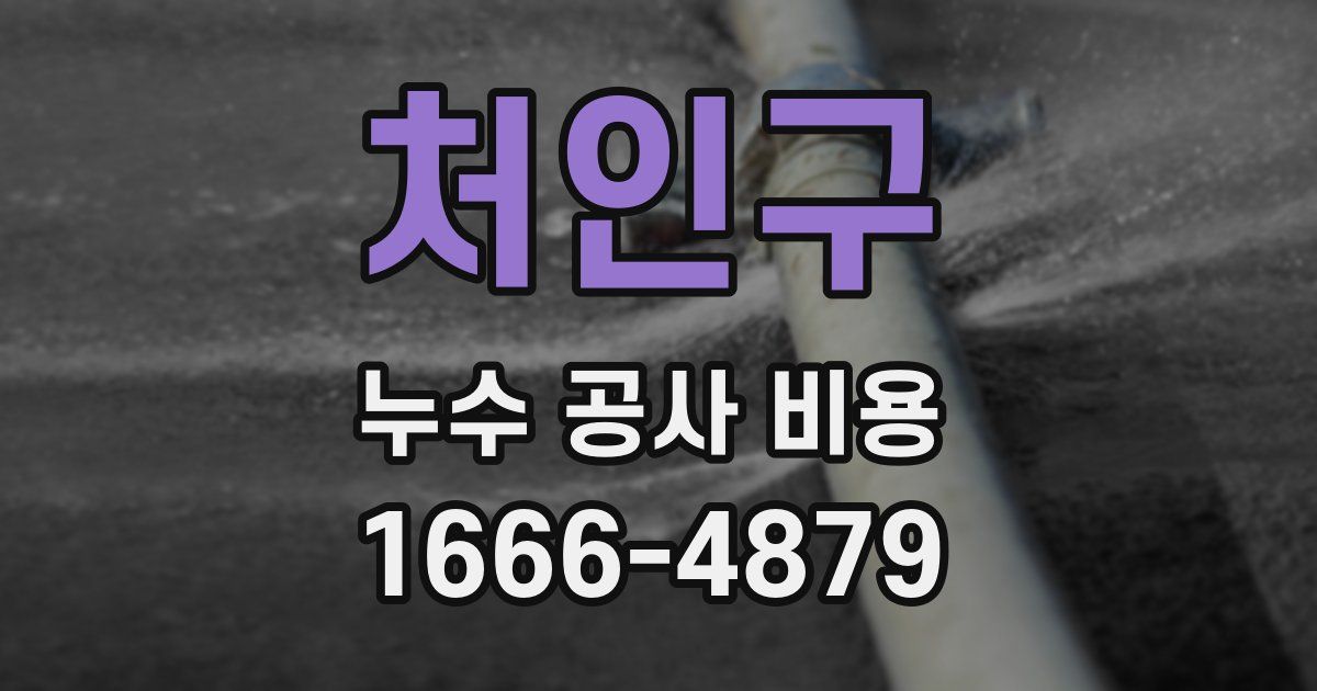 처인구 누수 공사 비용