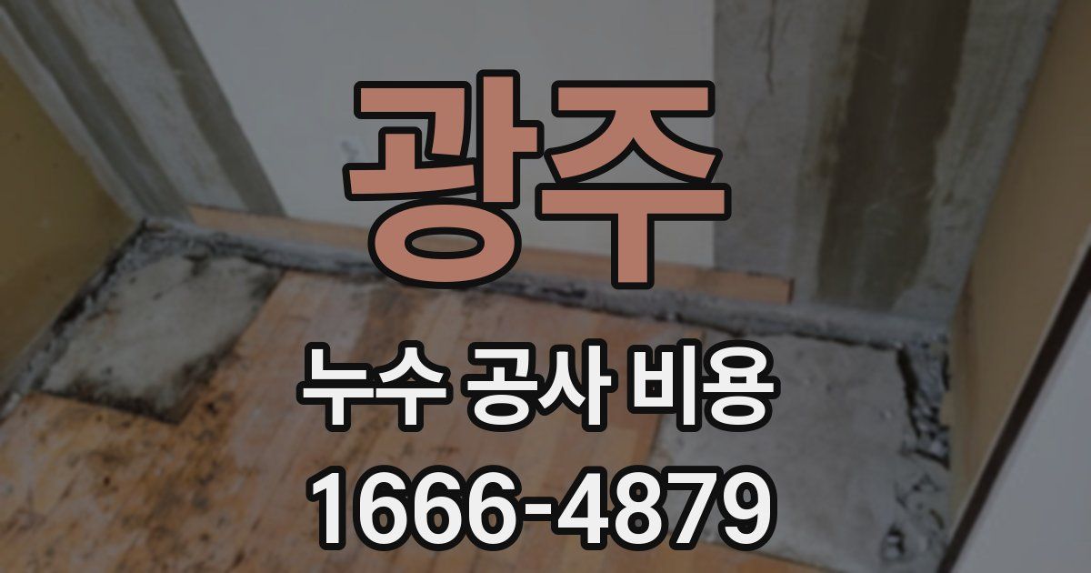 광주 누수 공사 비용