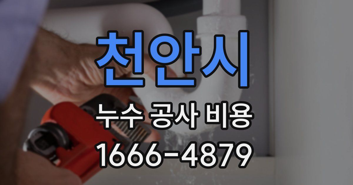 천안시 누수 공사 비용