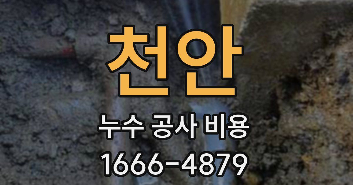 천안 누수 공사 비용