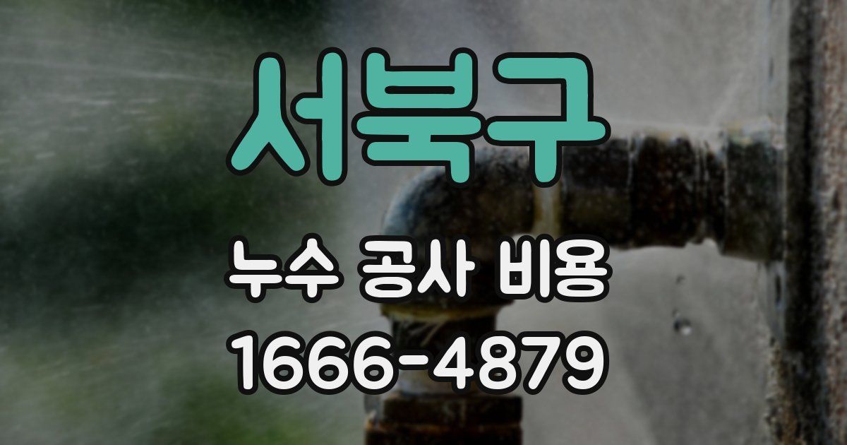서북구 누수 공사 비용