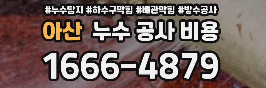 아산 누수 공사 비용