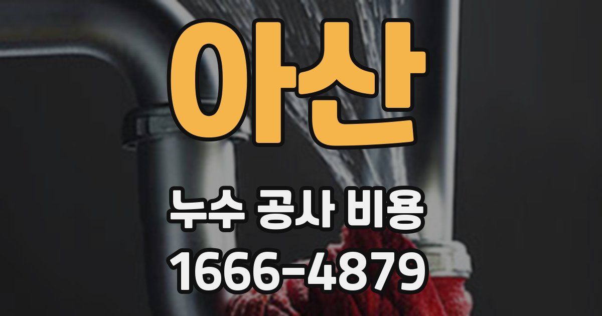 아산 누수 공사 비용