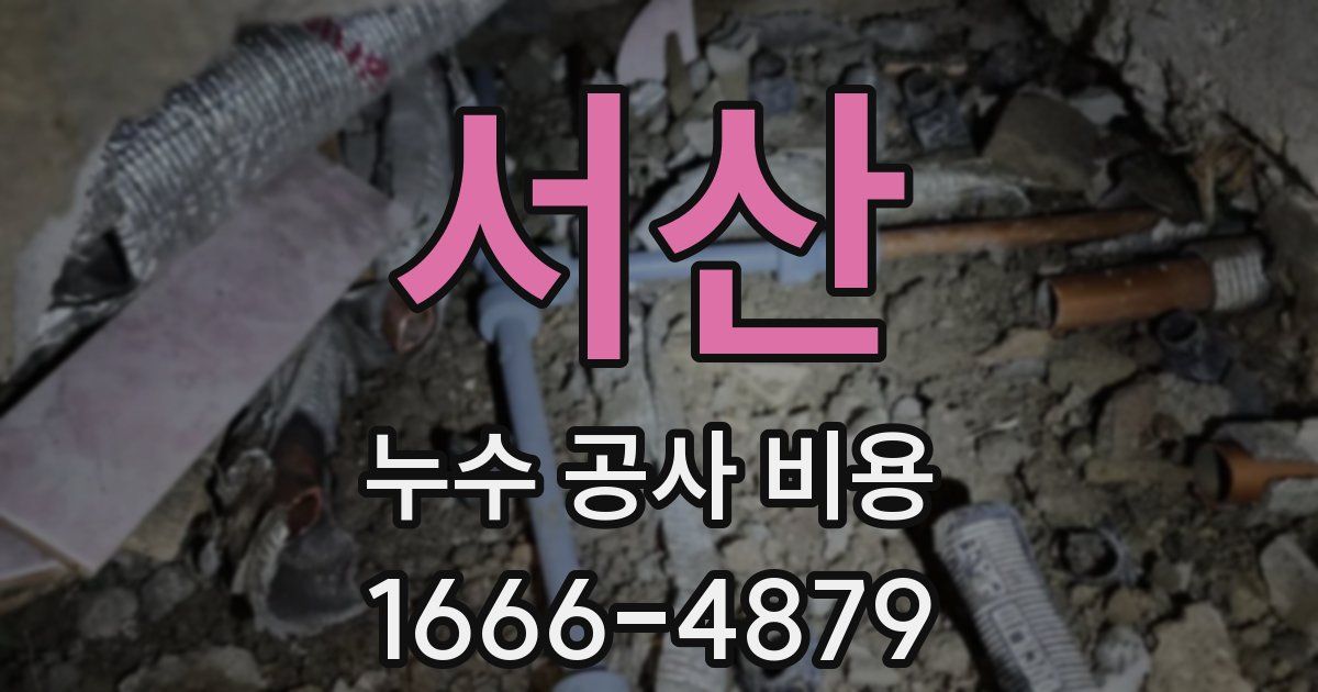 서산 누수 공사 비용