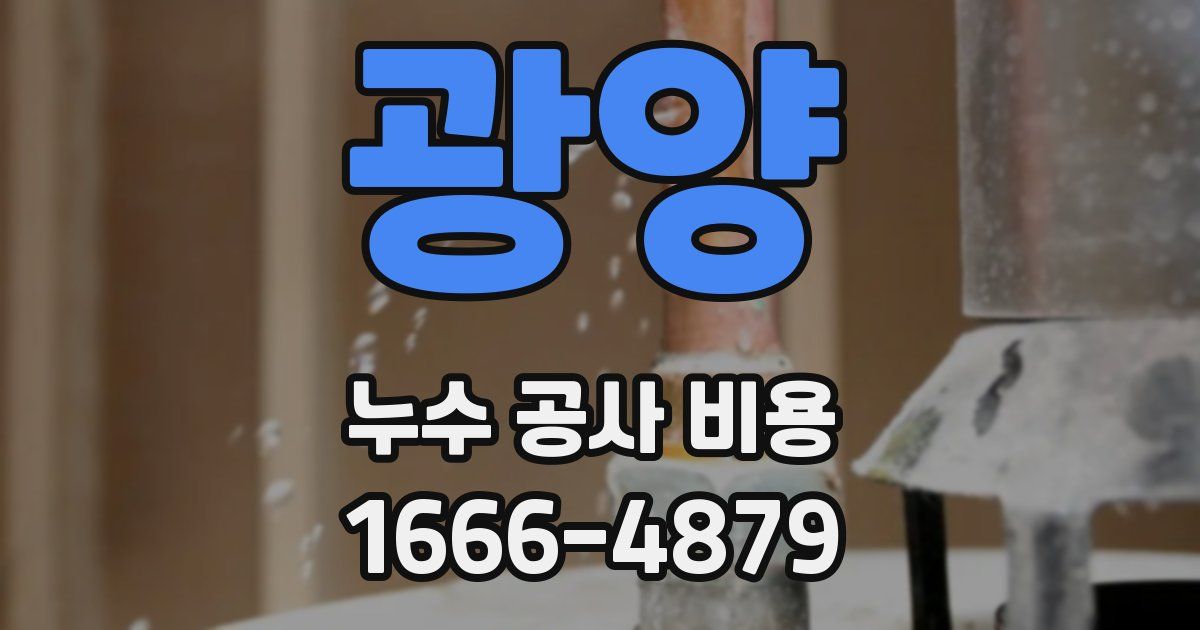 광양 누수 공사 비용