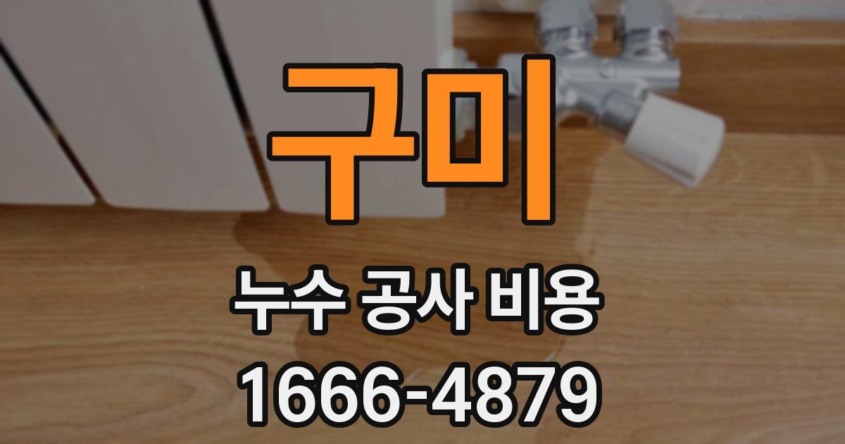 구미 누수 공사 비용