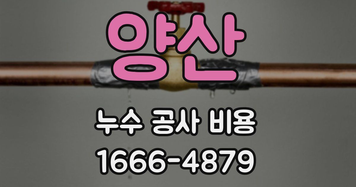 양산 누수 공사 비용