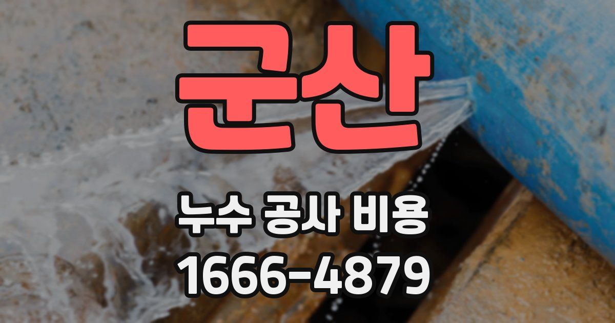 군산 누수 공사 비용