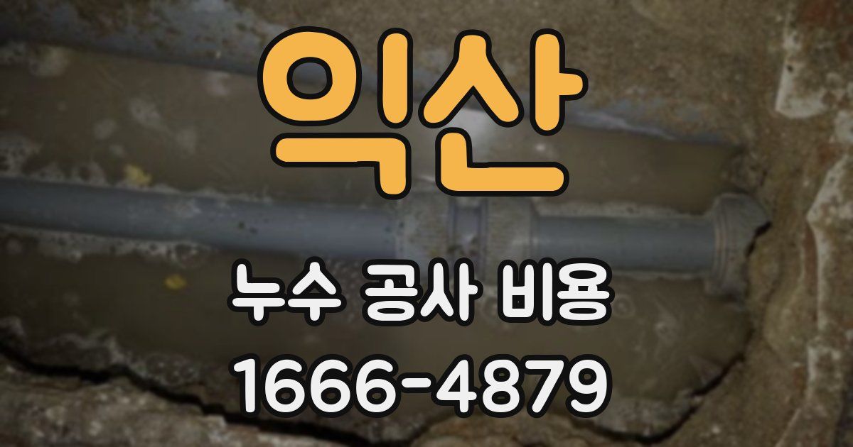 익산 누수 공사 비용