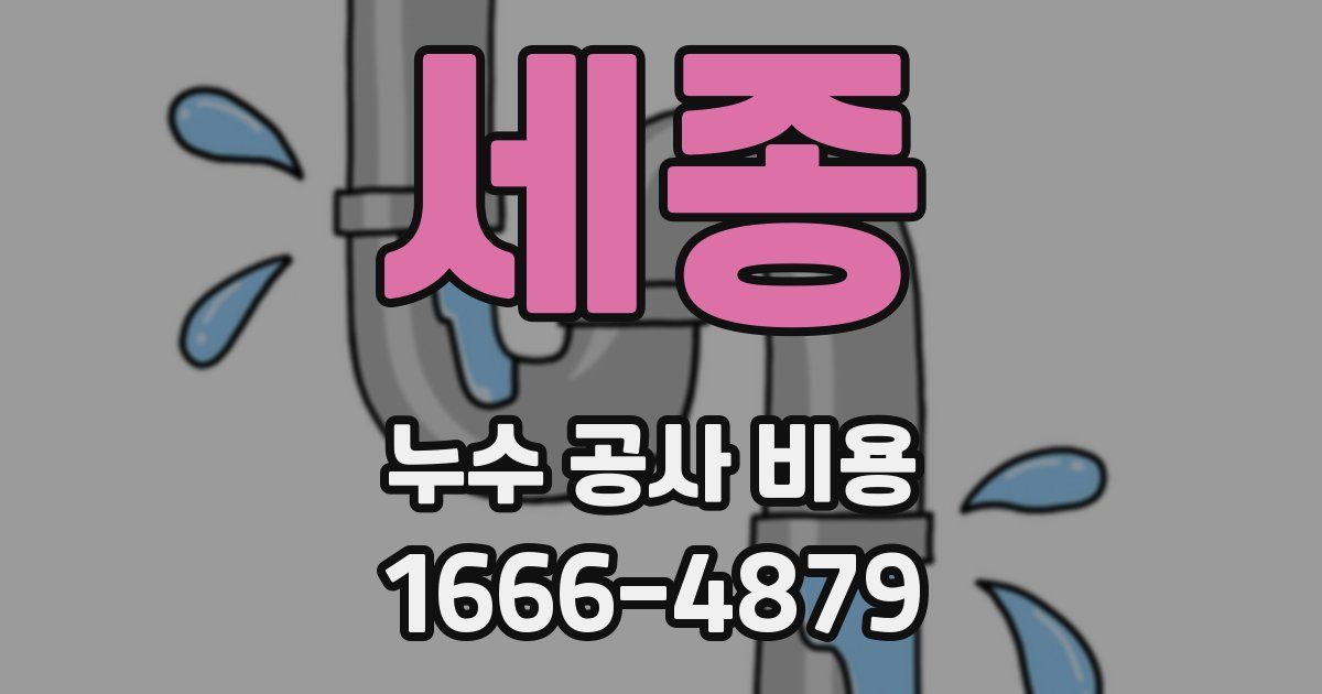 세종 누수 공사 비용